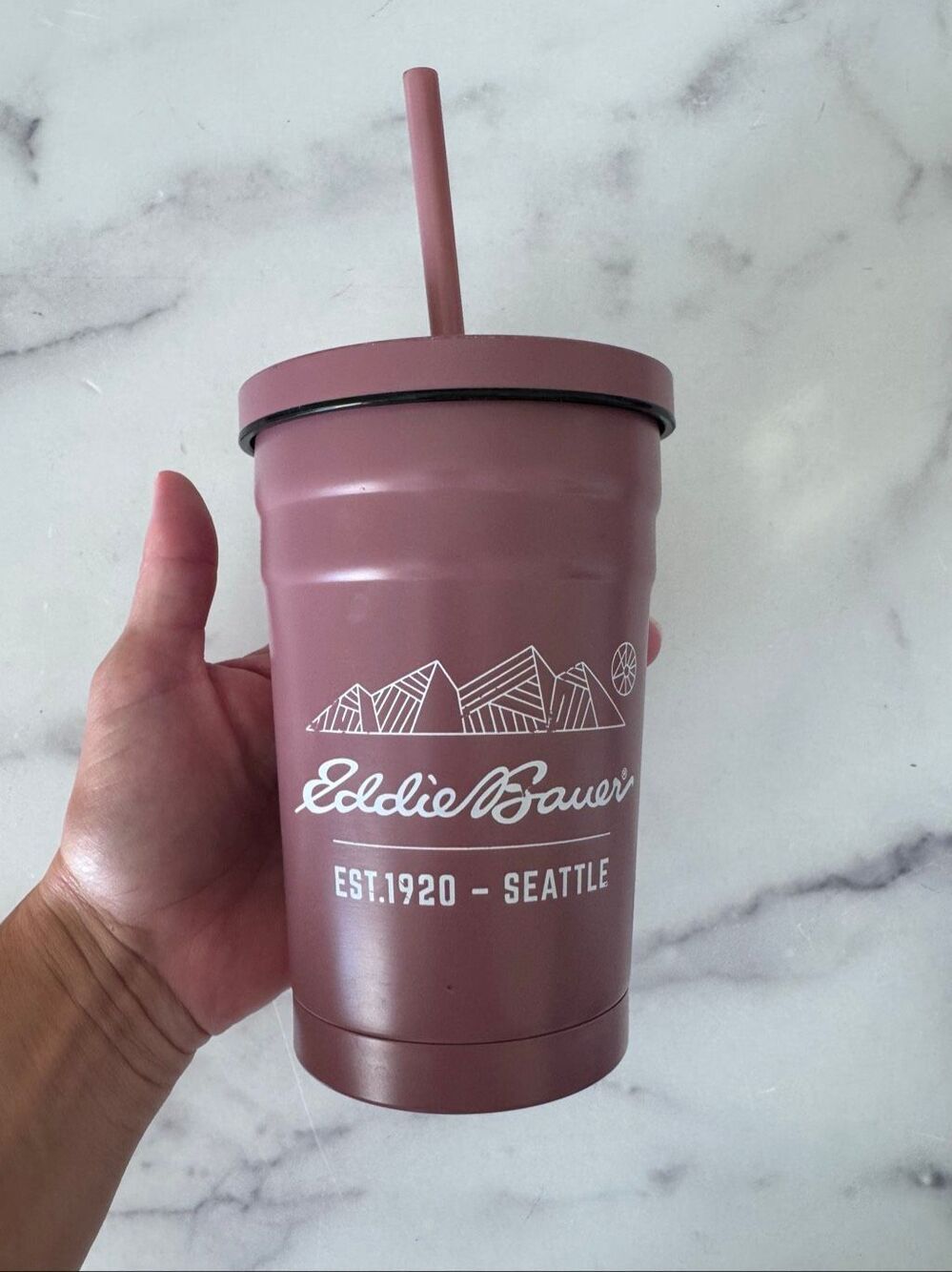 Eddie Bauer maybe thermal cup with straw metal